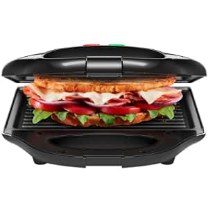 Chefman Portable Compact Grill, Dual Use Panini Press, Sandwich Maker, Electric Grill Griddle, for $29
