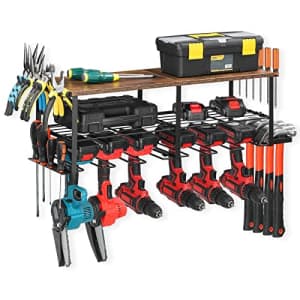 Heomu Power Tool Organizer Drill Holder Wall Mounted Garage Tool Shelf for Cordless Drill Utility Tool for $40
