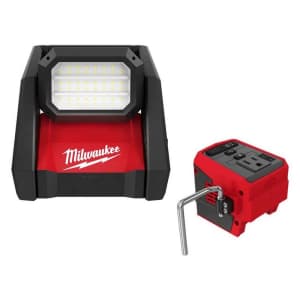 Milwaukee M18 GEN-2 18V Cordless 4,000 Lumens LED AC/DC Flood Light and M18 Compact Inverter for $129