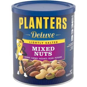 Planters Deluxe Lightly Salted Mixed Nuts 15.25-oz. Can for $4.99 via Sub & Save Planters Deluxe Lightly Salted Mixed Nuts 15.25-oz. Can for $4.99 via Sub & Save