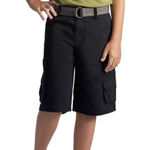 Lee Jeans Lee Little Boys Dungarees Belted Wyoming Cargo Short, Black, 4 for $15