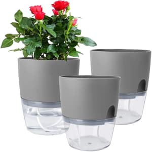 Vanavazon 6" Self Watering Planter Pots 3-Pack. Clip the 10% off coupon on the page to stack with Amazon's already-discounted price, making these self-watering pots a total of $7 off.