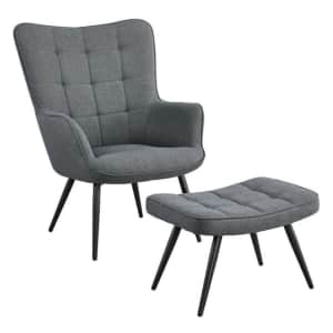 Easyfashion Chair & Ottoman Set for $124