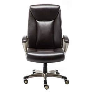 Amazon Basics Bonded Leather Big & Tall Executive Office Computer Desk Chair, 350-Pound Capacity - for $182