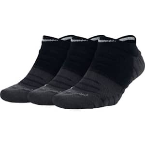 Nike Dry Cushion No-Show Training Socks (3 Pair) (Medium, Black) for $30
