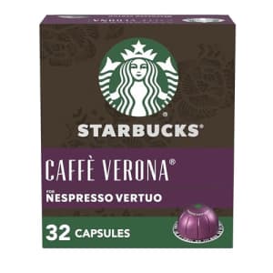 Starbucks by Nespresso Dark Roast Caff Verona Coffee (32-count single serve capsules, compatible for $40