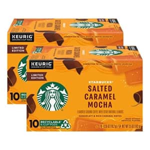 Starbucks Limited Edition Coffee K-Cups, Salted Caramel Mocha, Keurig Genuine Pods, Chocolaty & for $36