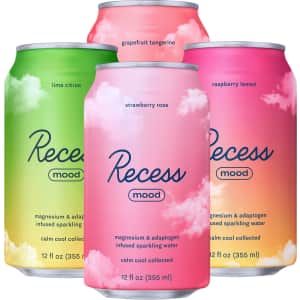Recess Mood Magnesium & Adaptogen Sparkling Water 12-Pack for $28 via Sub & Save