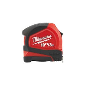 Milwaukee 48226602 LED Tape Measure 3m/10ft (Width 12mm), Red for $40