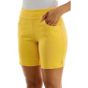 Zac & Rachel Women's Pull on Millennium Shorts w/Front Pockets, Mimosa for $18 Zac & Rachel Women's Pull on Millennium Shorts w/Front Pockets, Mimosa for $18