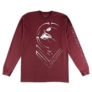 Metal Mulisha Men's Barrier Long-Sleeve T-Shirt, Burgundy, Medium for $24