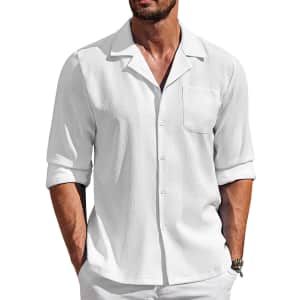 Coofandy Men's Casual Textured Shirt for $7