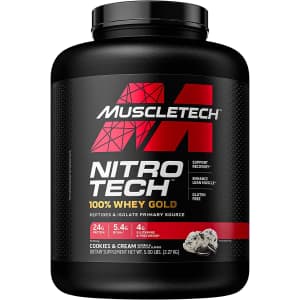 MuscleTech Nitro-Tech 5-lb. 100% Whey Gold Protein Powder for $60