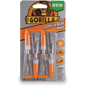 Gorilla Clear Glue Minis 0.11-oz. Tube 4-Pack for $5