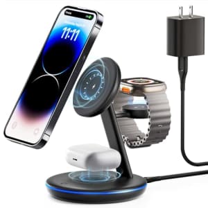 3-in-1 Magnetic Charging Station for Apple Devices for $20