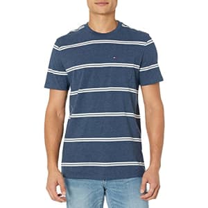 Tommy Hilfiger Men's Short Sleeve Crewneck T Shirt with Pocket, VMBL251 Navy Heather, XS for $25 Tommy Hilfiger Men's Short Sleeve Crewneck T Shirt with Pocket, VMBL251 Navy Heather, XS for $25