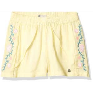Roxy Girls' Big River Flows Embroidered Shorts, Sunlight Indie Stripe, 8/S for $32