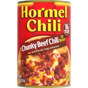Hormel Chili Chunky Chili No Beans 12-Pack for $19 Hormel Chili Chunky Chili No Beans 12-Pack for $19