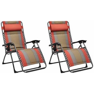 Amazon Basics Padded Zero Gravity Patio Chair - Red, 2-Pack for $180 Amazon Basics Padded Zero Gravity Patio Chair - Red, 2-Pack for $180