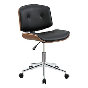 ACME Furniture Camila Office Chair, Black PU/Walnut for $127 ACME Furniture Camila Office Chair, Black PU/Walnut for $127