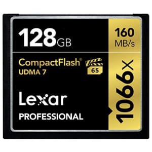 Lexar Professional 1066x 128GB VPG-65 CompactFlash card (Up to 160MB/s Read) LCF128CRBNA1066 for $115