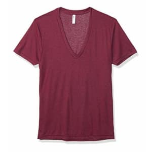 American Apparel Men's Blend Deep V-Neck Short Sleeve T-Shirt, Tri-Cranberry, Large for $18 American Apparel Men's Blend Deep V-Neck Short Sleeve T-Shirt, Tri-Cranberry, Large for $18
