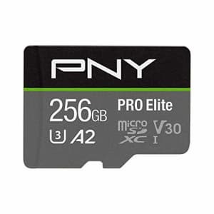 PNY 256GB PRO Elite Class 10 U3 V30 microSDXC Flash Memory Card - 100MB/s, Class 10, U3, V30, A2, for $30