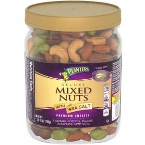 Planters 27-oz. Deluxe Mixed Nuts with Sea Salt for $16