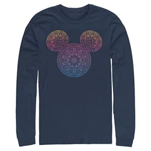 Disney Big & Tall Men's Classic Mickey Mandala Fill Tops Long Sleeve Tee Shirt, Navy Blue, 4X-Large for $26