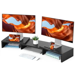 Huanuo Dual Monitor Stand Riser for $15