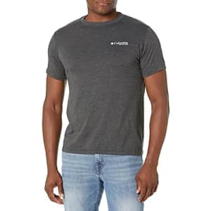 Columbia Apparel Men's Graphic T-Shirt, Charcoal Heather Sail/PFG Triangle, Small for $15