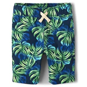 The Children's Place Boys' Printed Cotton Pull on Jogger Shorts, Leaf Tidal, 7 for $12