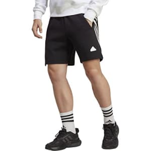 adidas Men's Future Icon 3-Stripes Shorts, Black, X-Large for $18