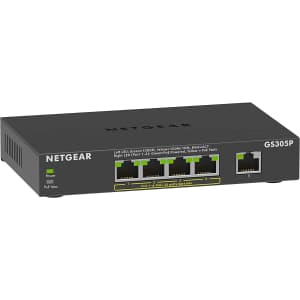 Netgear 5-Port Gigabit Ethernet Unmanaged PoE Switch for $40