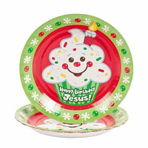 Fun Express - Happy Birthday Jesus Cupcake Dessert Pla for Christmas - Party Supplies - Print for $6