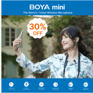 Boya Mini Wireless Microphone for $42 Boya Mini Wireless Microphone for $42