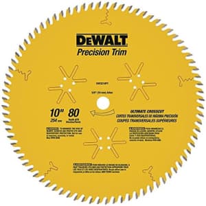 DeWalt DW3218PT 10" 80 Teeth Trim Saw Blade for $38