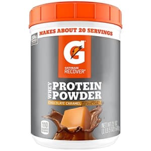 Gatorade Whey Protein Powder, Chocolate Caramel, 21 Ounce (20 servings per canister, 20 grams of for $21 Gatorade Whey Protein Powder, Chocolate Caramel, 21 Ounce (20 servings per canister, 20 grams of for $21