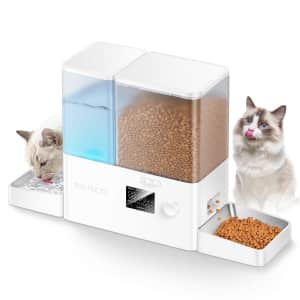 Rojeco 8.5L Pet Automatic Cat Feeder and Water Dispenser for $40