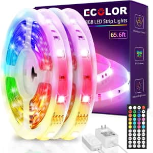 Ecolor 65.6-Ft. Color-Changing LED Strip Lights for $9 Ecolor 65.6-Ft. Color-Changing LED Strip Lights for $9