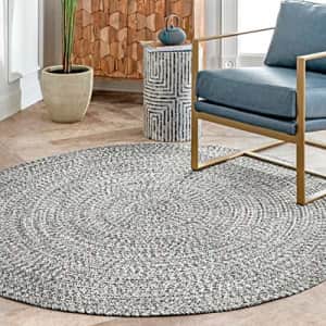 nuLOOM Lefebvre Braided Indoor/Outdoor Area Rug, 5' Round, Light Grey/Salt And Pepper for $80 nuLOOM Lefebvre Braided Indoor/Outdoor Area Rug, 5' Round, Light Grey/Salt And Pepper for $80