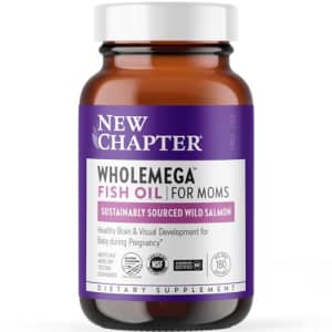 New Chapter Wholemega for Moms Fish Oil Supplement - Prenatal DHA with Omega-3 + Vitamin D3 for for $28