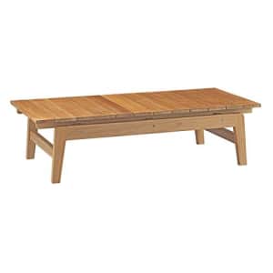 Modway Bayport Teak Wood Outdoor Patio Coffee Table in Natural for $246