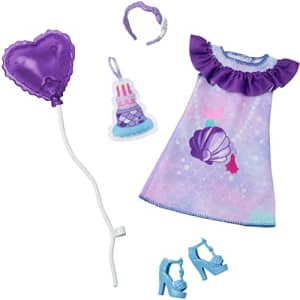 Barbie Clothes, Preschool Toys, My First Barbie Fashion Pack, Mermaid-Theme Birthday Accessories, for $10