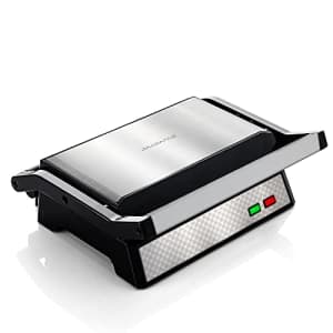 Ovente Electric Panini Press Grill and Sandwich Maker with Nonstick Coated Plates, Opens 180 for $22