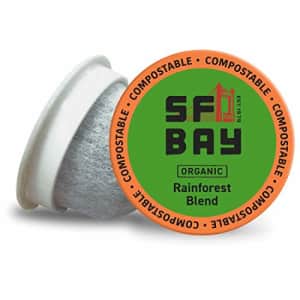 SF Bay Coffee Organic Rainforest Blend 12 Ct Medium Roast Compostable Coffee Pods, K Cup Compatible for $13
