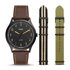 Fossil Men's Limited Edition Forrester Leather Watch and Strap Set for $58