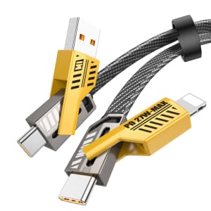 4-Foot 65W 4-in-1 Charging Cable for $10 4-Foot 65W 4-in-1 Charging Cable for $10