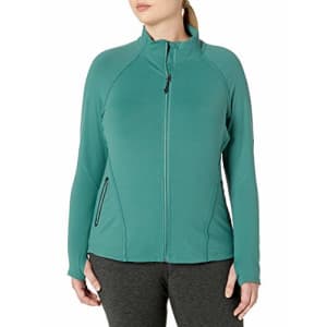 SHAPE activewear Women's Plus Size Performance Training Jacket, sea Pine, 1X for $23