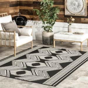 nuLOOM 4' x 6' Outdoor Tribal Geometric Area Rug, Stain Resistant, Weather Resistant, High Traffic, for $30